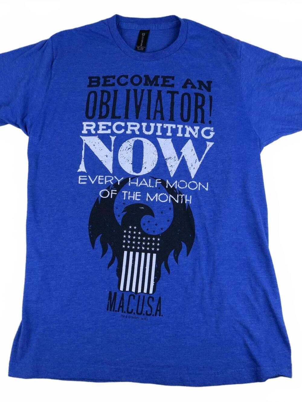 Blue Fantastic Beasts 'Become an Obliviator!' T-Shirt Mens M